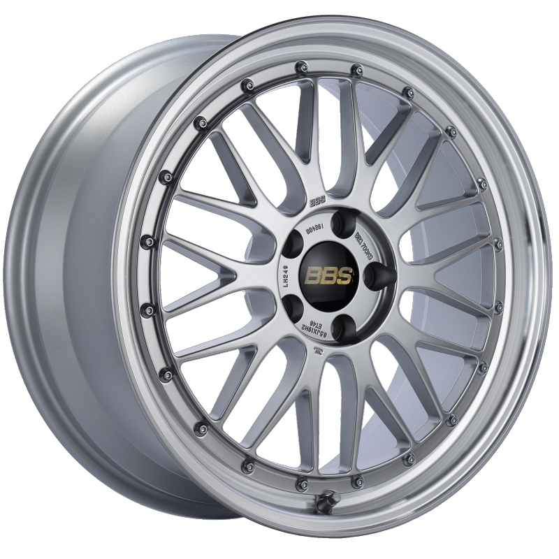 BBS LM 19x8.5 5x112 ET48 Diamond Silver Center Diamond Cut Lip Wheel -82mm PFS/Clip Required LM249DSPK Main Image