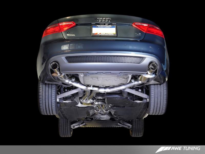 AWE Tuning Audi B8 A5 3.2L Touring Edition Exhaust System - Dual 3.5in Diamond Black Tips 3015-33028 Main Image