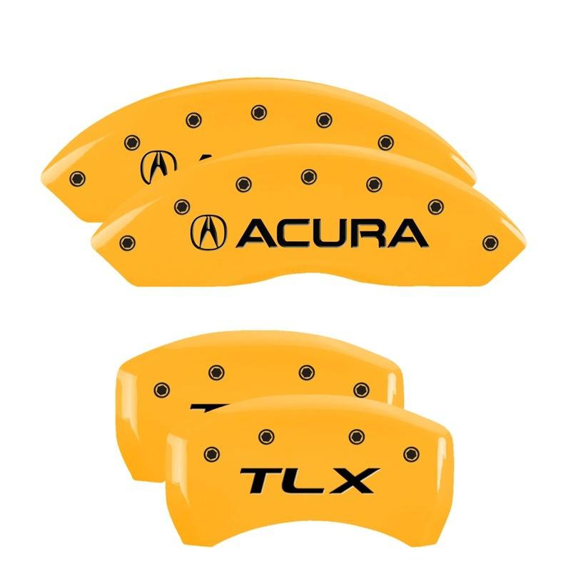 MGP 4 Caliper Covers Engraved Front Acura Engraved Rear TLX Yellow finish black ch 39018STLXYL Main Image