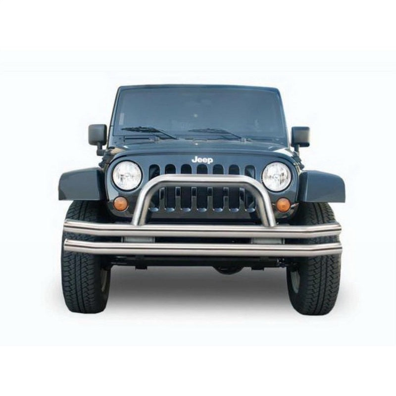 Rampage 2007-2018 Jeep Wrangler(JK) Double Tube Bumper Front - Stainless 86420