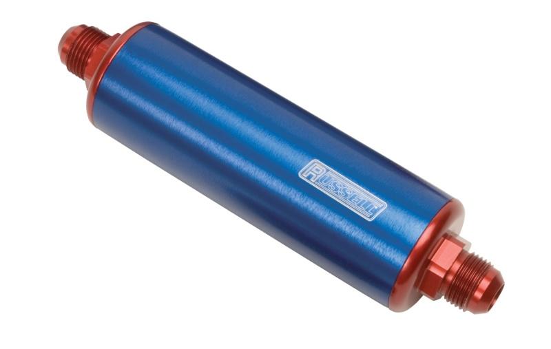 Russell Performance Red/Blue Anodized Aluminum (8-1/4in Length -8 to -10 male inlet/outlet) 649190 Main Image