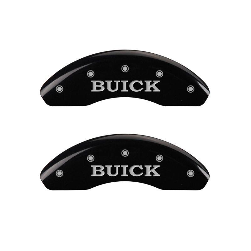 MGP 4 Caliper Covers Engraved Front Buick Engraved Rear Buick Shield Black finish silver ch 49004SBSHBK Main Image