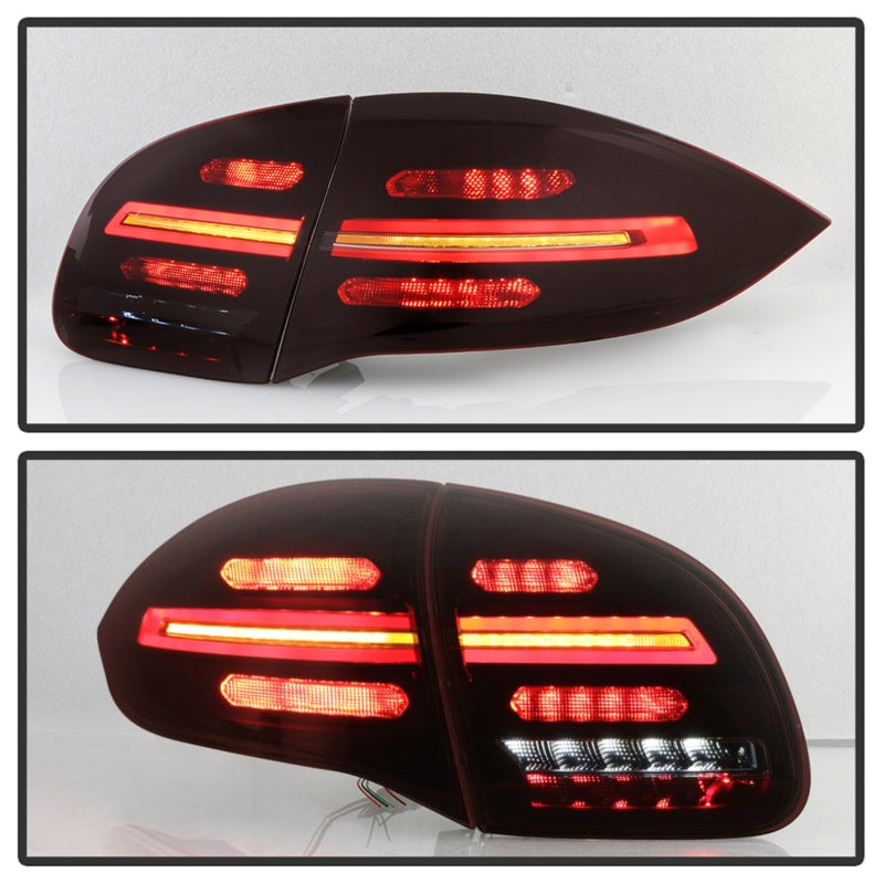 Spyder Porsche Cayenne 958 11-14 LED Tail Lights - Sequential Signal - Red Smoke 5086907