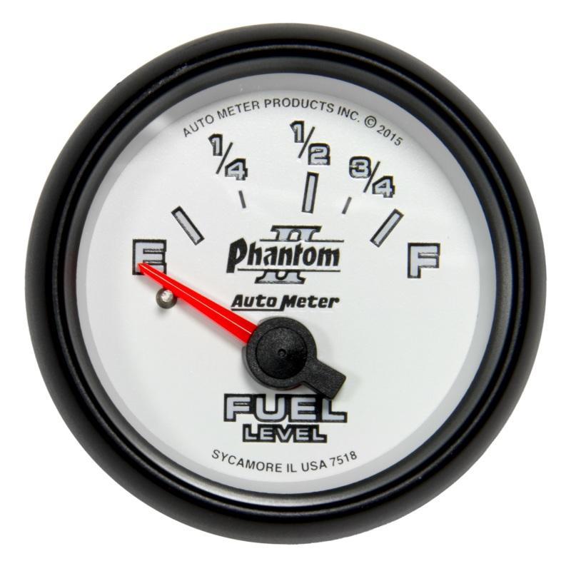 Autometer Phantom II Gauge Fuel Level 2 1/16in 16e To 158f Elec Phantom II 7518 Main Image