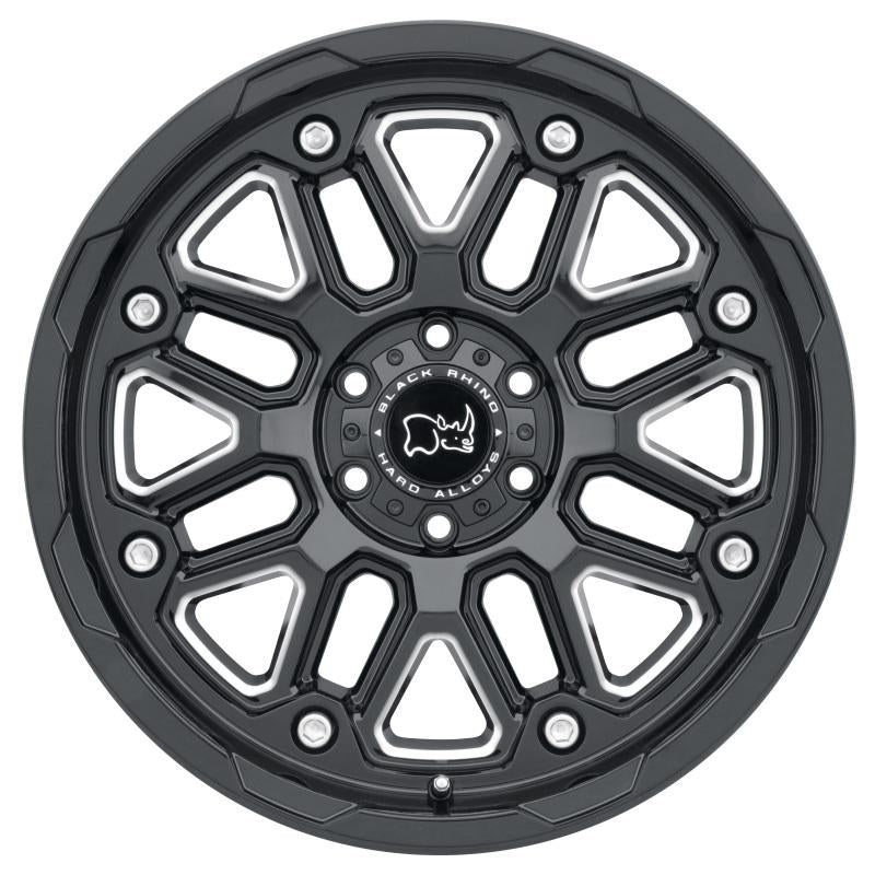 Black Rhino Hollister 17x9.5 5x127 ET-18 CB 71.6 Gloss Black w/Milled Spoke Wheel 1795HSR-85127B71 Main Image