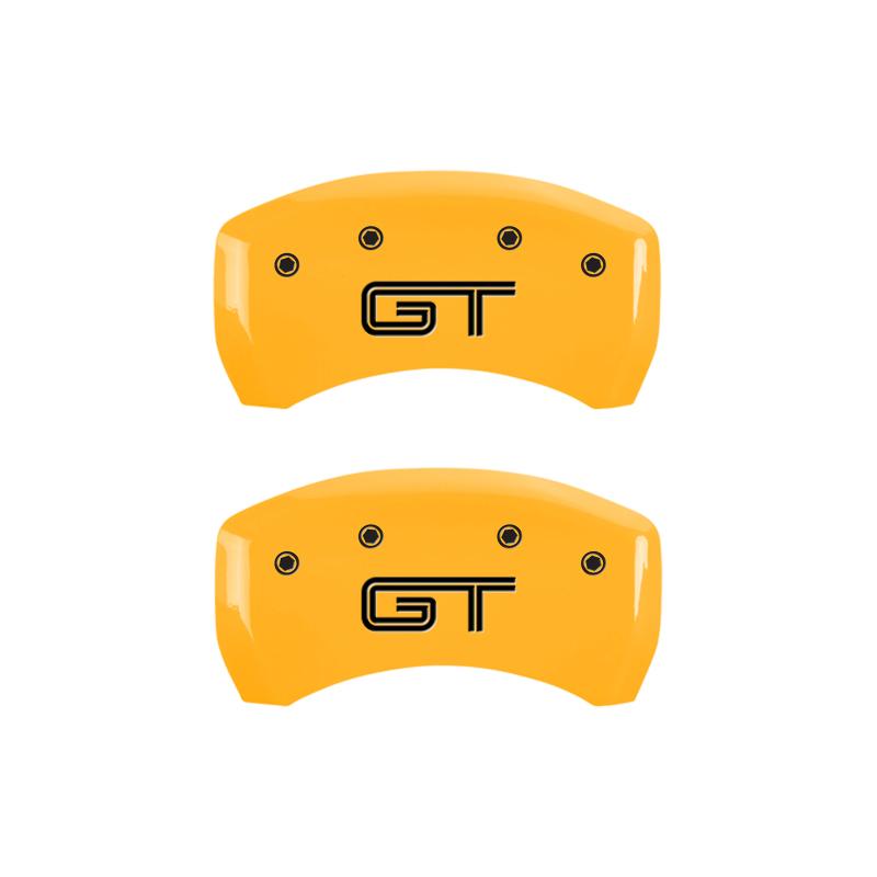 MGP Rear set 2 Caliper Covers Engraved Rear GT Yellow finish black ch 10010RMGTYL Main Image