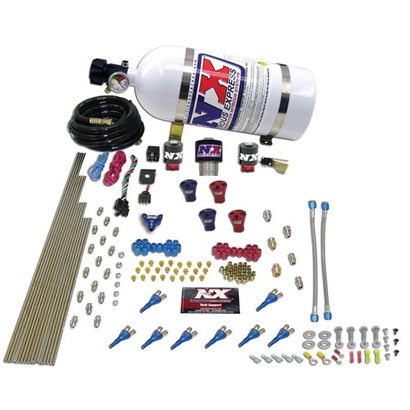 Nitrous Express Pro-Shk/Gas 2 Fuel 1 Supershark Solenoid Nitrous Kit (200-600HP) w/10lb Bottle 92206-10 Main Image