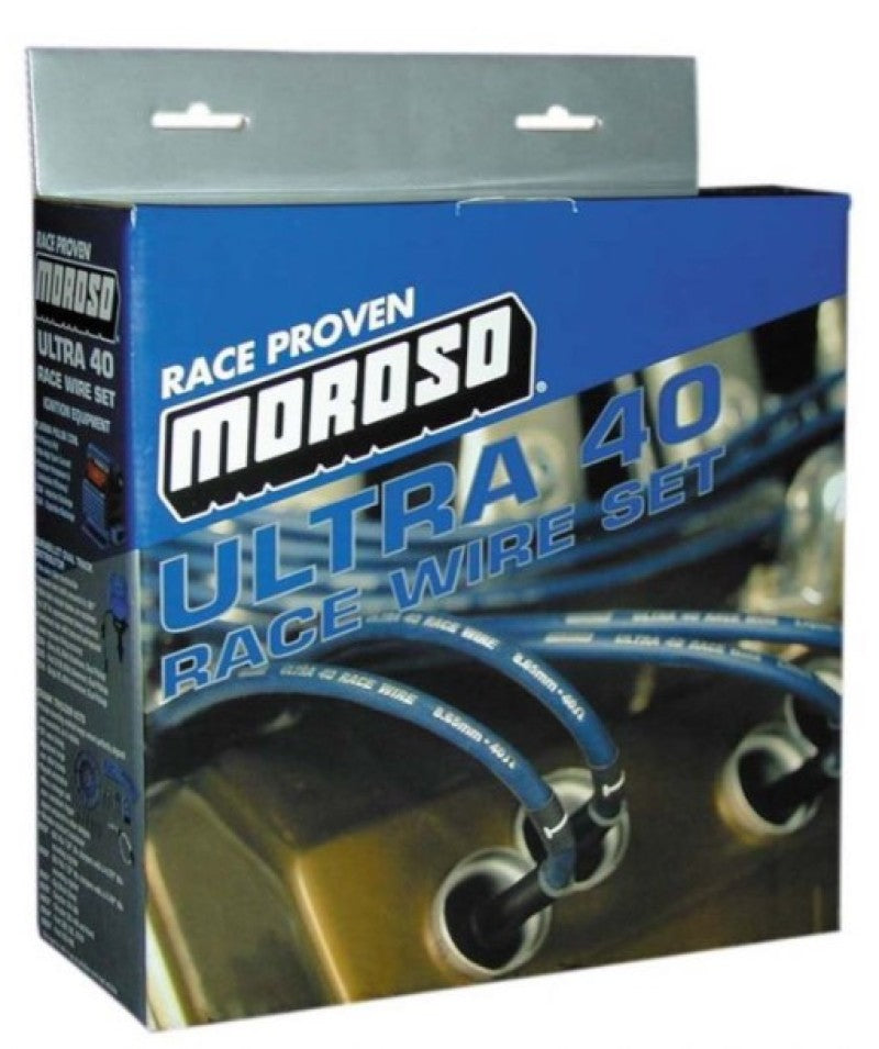 Moroso Chevrolet Small Block (Non-Raised Cam) Ignition Wire Set - Ultra 40 - Unsleeved - Black 73723