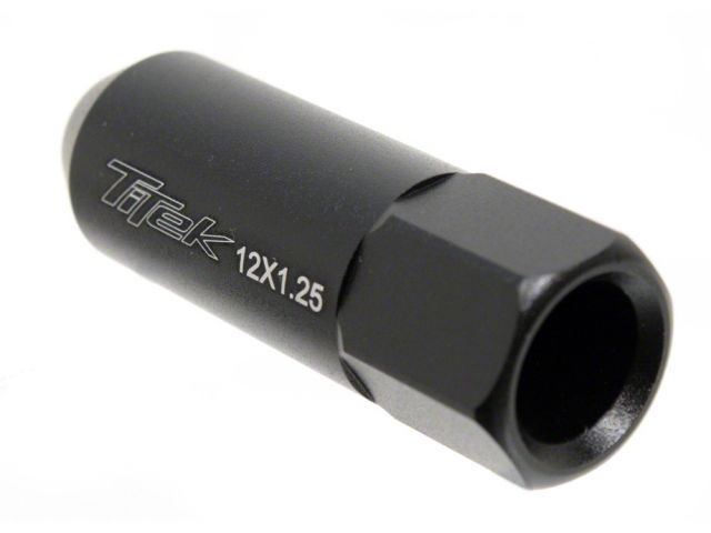 TiTek Aluminum Lightweight Long Open Lug Nuts 4-Pack 12 x 1.25 BLACK