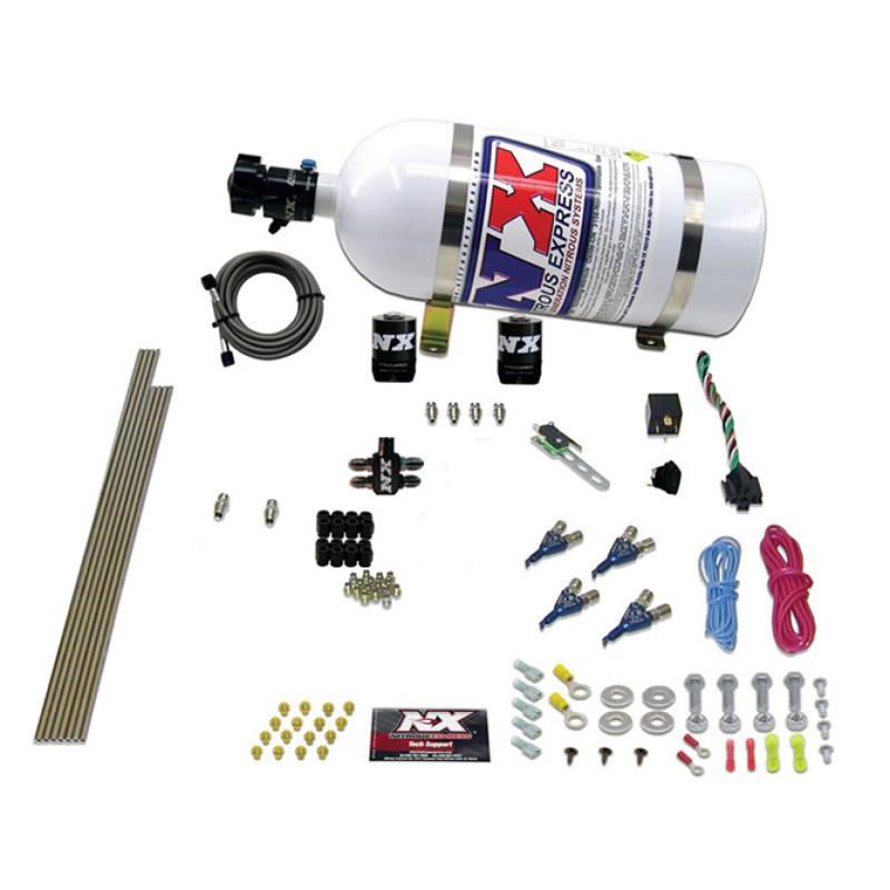 Nitrous Express 4 Cyl Gas Nitrous Kit (100-250HP) w/10lb Bottle 80004-10 Main Image