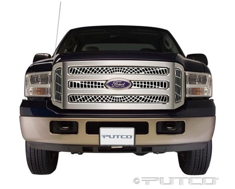 Putco 05-07 Ford SuperDuty (Incl Side Vents) Liquid Spider Web Grilles 303155 Main Image