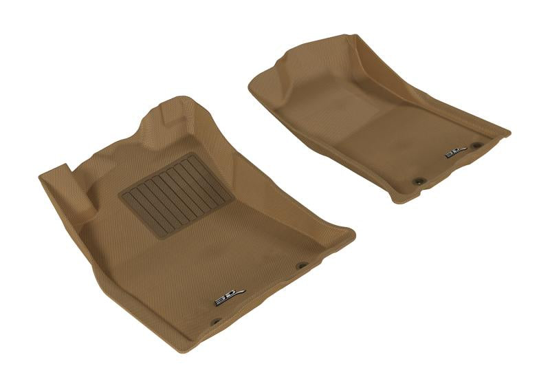 3D MAXpider 2012-2015 Toyota Tacoma Double Cab Kagu 1st Row Floormat - Tan L1TY09011502 Main Image