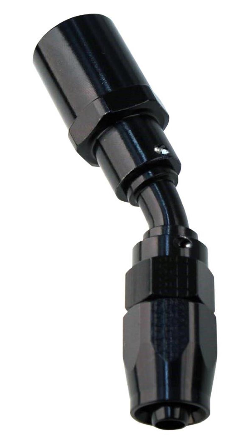 Fragola -6AN Pro-Flow x 30 Degree 3/8 EFI Quick Disconnect Hose End - Black 223006B-6QD