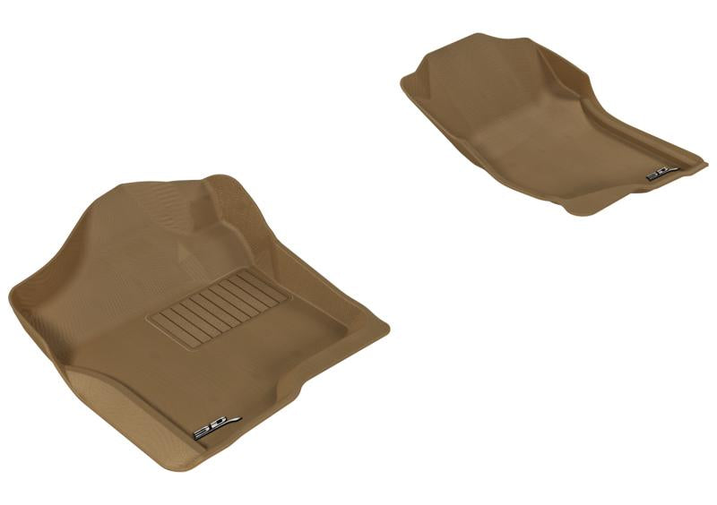 3D MAXpider 2007-2013 Chevrolet Silverado Extended/Crew Cab Kagu 1st Row Floormat - Tan L1CH04711502 Main Image