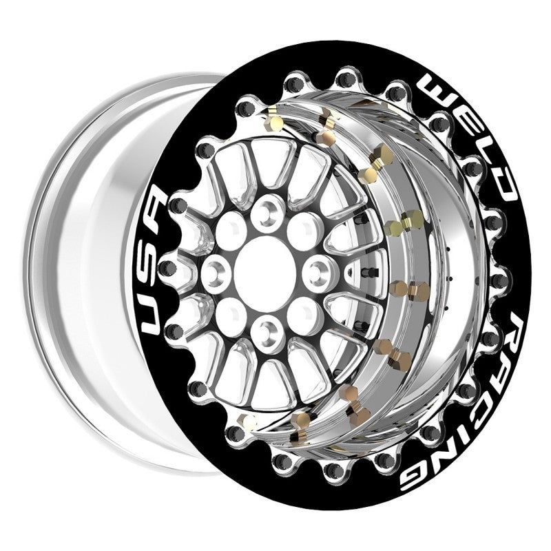 Weld Tuner Import Drag 13x11 / 4x100mm BP / 4.5in. BS Black Center Black Double Beadlock MT Wheel 778B-31115DB