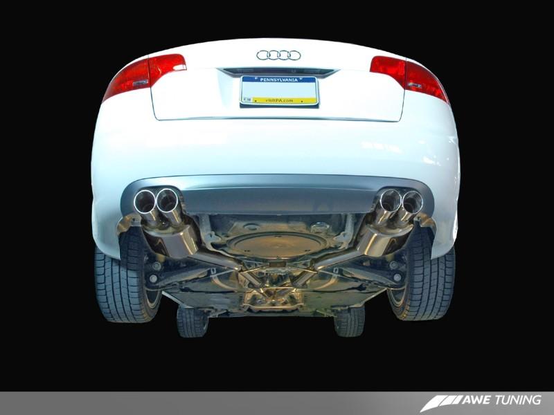 AWE Tuning Audi B7 A4 3.2L Touring Edition Quad Tip Exhaust - Diamond Black Tips 3040-43012 Main Image