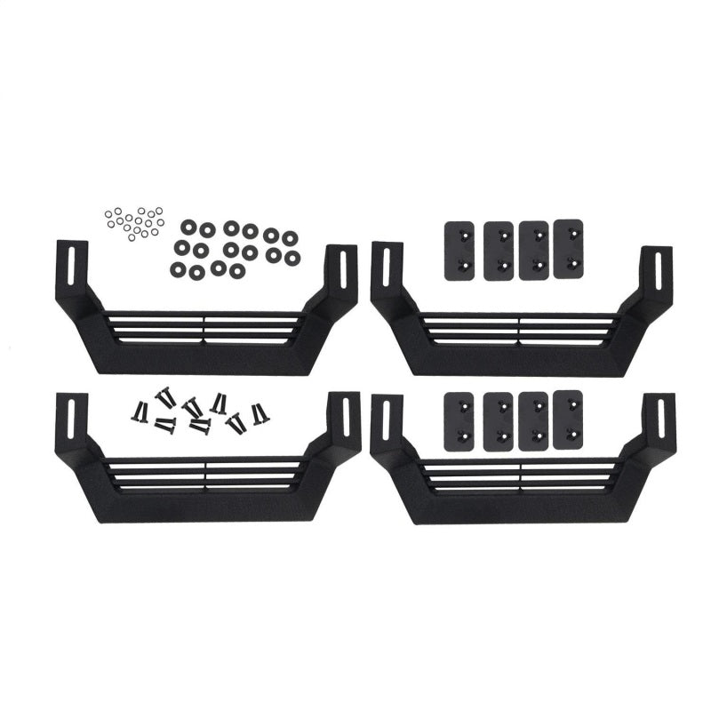 Rampage 1999-2019 Jeep Rock Rail Short Step Universal 4 Piece Set - Black 26410034