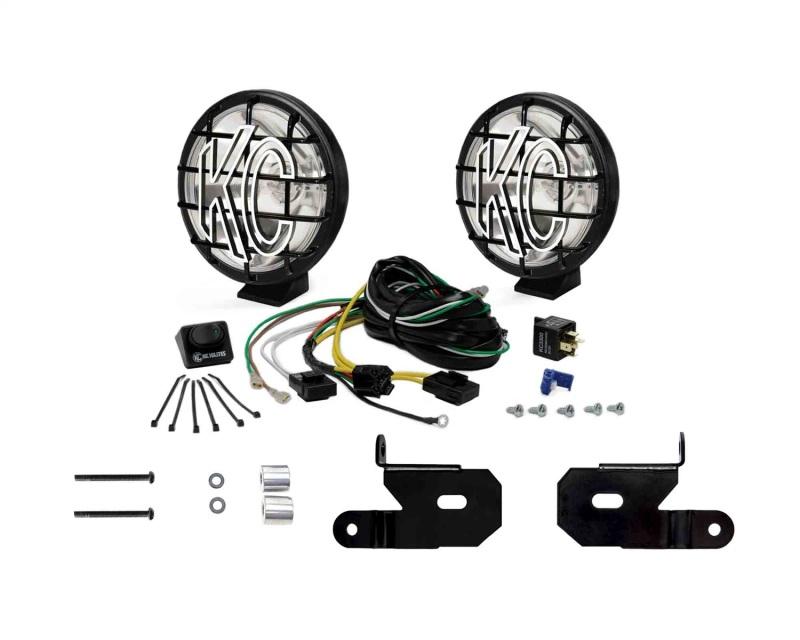 KC HiLiTES Jeep JL/JT A-Pillar Mount Light Kit w/Apollo Pro Halogen Lights 100w Spot Beam - Black 97113 Main Image