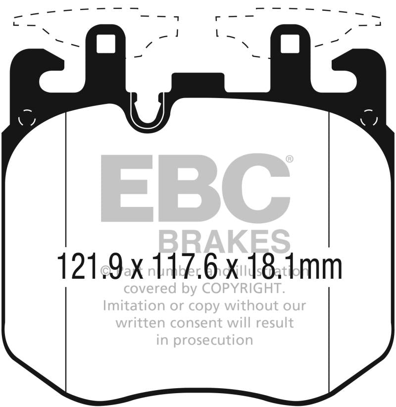 EBC 2015+ BMW 750 4.4L Twin Turbo (G12) Redstuff Front Brake Pads DP32304C Main Image