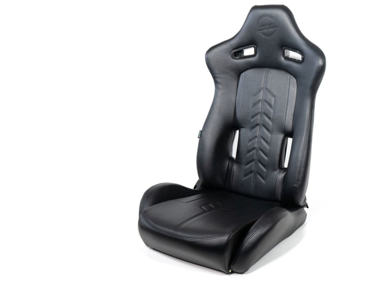 NRG "The Arrow"  Sports Vinyl Seat Black w/ Black Stitch plus Pressed