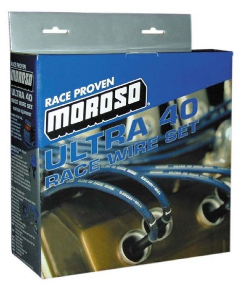 Moroso Chevrolet Small Block Ignition Wire Set - Ultra 40 - Sleeved - Non-HEI - 90 Degree - Black 73825