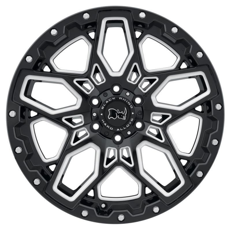 Black Rhino Shrapnel 20x9.5 6x135 ET12 CB 87.1 Gloss Black w/Milled Spokes Wheel 2095SHR126135B87 Main Image
