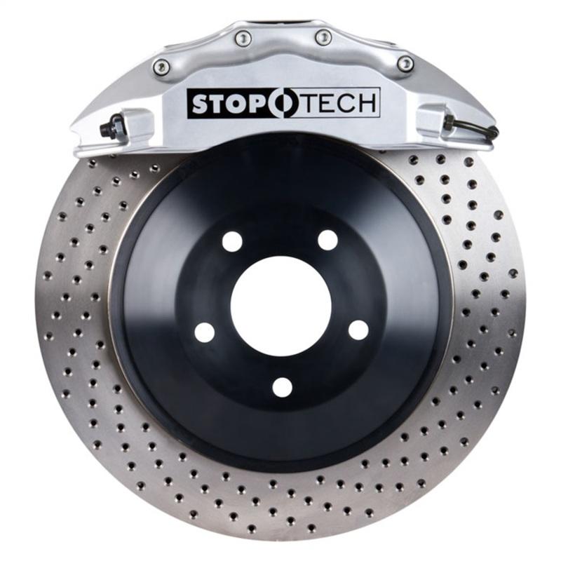 StopTech 08-13 Toyota Land Cruiser Front BBK w/ Silver ST-65 Calipers Drilled 380x35mm Rotor 82.874.6D00.62 Main Image