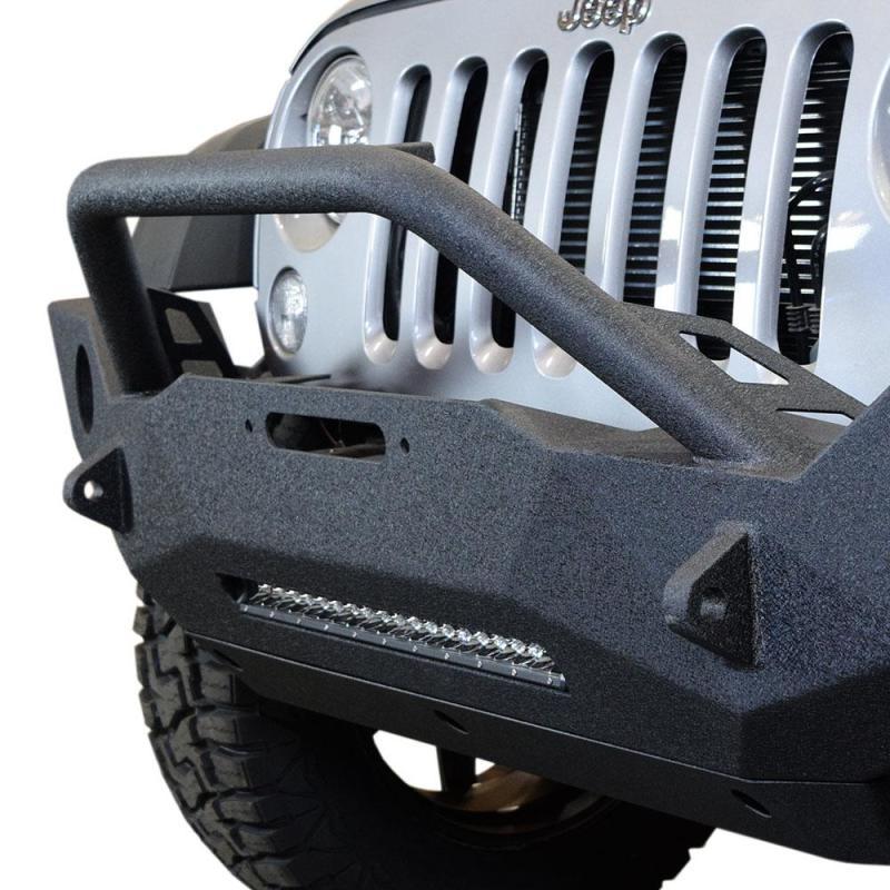 DV8 Offroad 07-18 Wrangler JK FS-18 Mid Length Steel Front Bumper w/ Fog Lights FBSHTB-18 Main Image