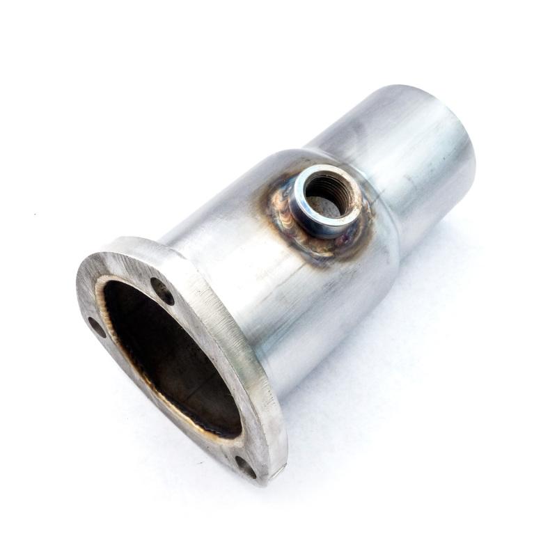 Stainless Works Collector Adapter 3-Bolt 3in OD Tubing 2-1/4in OD Outlet + O2 Bung HCA32.25O2 Main Image