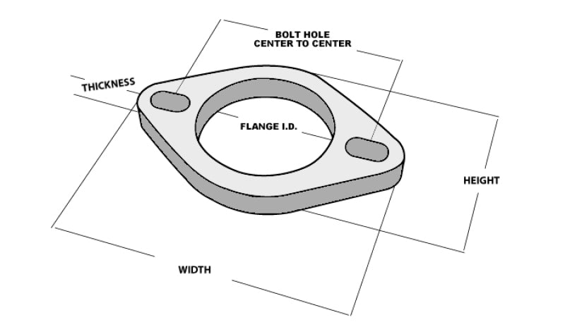 Vibrant 2-Bolt Stainless Steel Flange (2" I.D.) - Single Flange, Retail Packed