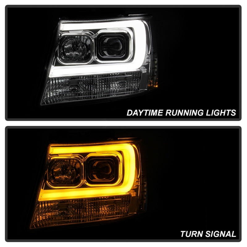 Spyder 07-14 Chevy Suburban/Tahoe V2 Projector Headlights LED Turn Sig Chrome PRO-YD-CSUB07V3-SB-C 5086235