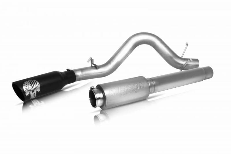 Gibson 15-20 Ford F-150 Lariat 5.0L 4in Patriot Skull Series Cat-Back Single Exhaust - Stainless 76-0034 Main Image