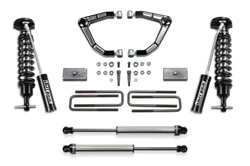 Fabtech 2019 GM C/K1500 3in Alum. UCA System w/Bushing Rod Ends w/DL 2.5 Resi Coils & DL 2.25 Shocks K1145DL Main Image