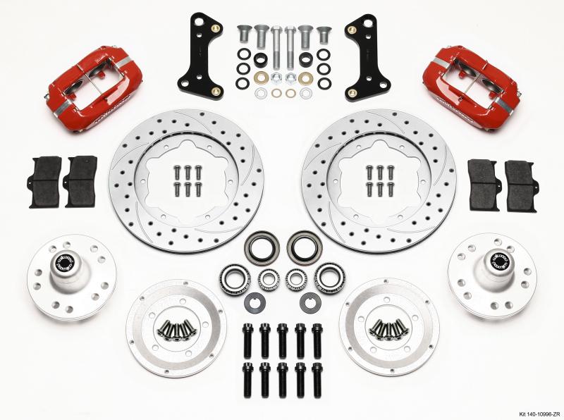 Wilwood Forged Dynalite Front Kit 11.00in Dril-Zinc-Red 67-69 Camaro 64-72 Nova Chevelle 140-10996-ZR Main Image