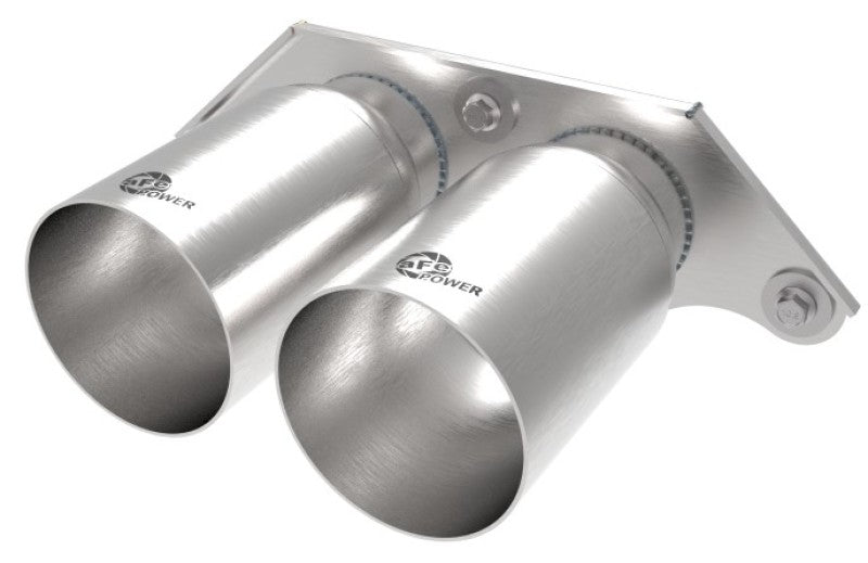 aFe Power Mach Force Xp 4in 304 SS Bolt-On Exhaust Tips Brushed 14-19 Porsche 911 GT3 3.8L/4.0L 49C36435-H