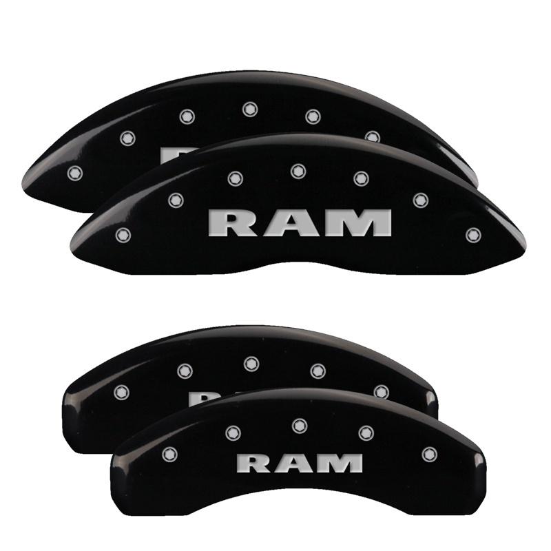 MGP 4 Caliper Covers Engraved Front & Rear RAM Black finish silver ch 12043SRAMBK Main Image