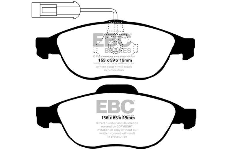 EBC 97-00 Alfa Romeo 156 1.8 Greenstuff Front Brake Pads DP21153 Main Image