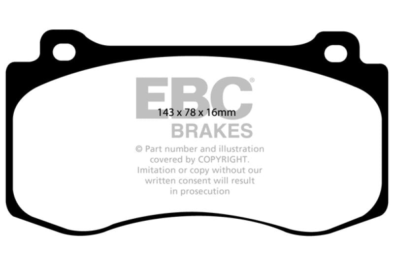 EBC 05-10 Chrysler 300C 6.1 SRT8 Ultimax2 Front Brake Pads UD1149 Main Image