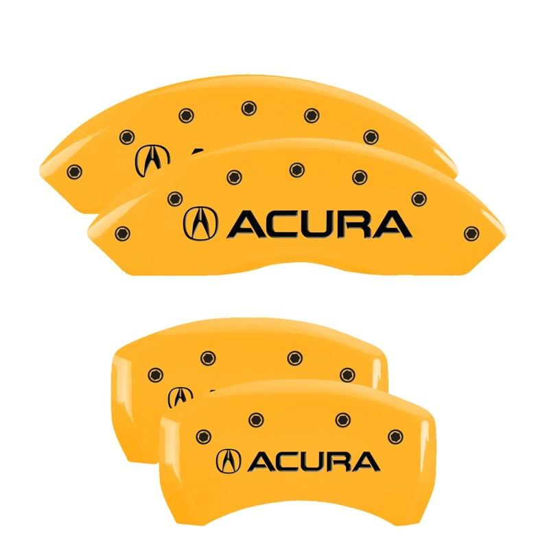 MGP 4 Caliper Covers Engraved Front & Rear Acura Yellow Finish Black Char 2019 Acura RDX 39024SACUYL Main Image