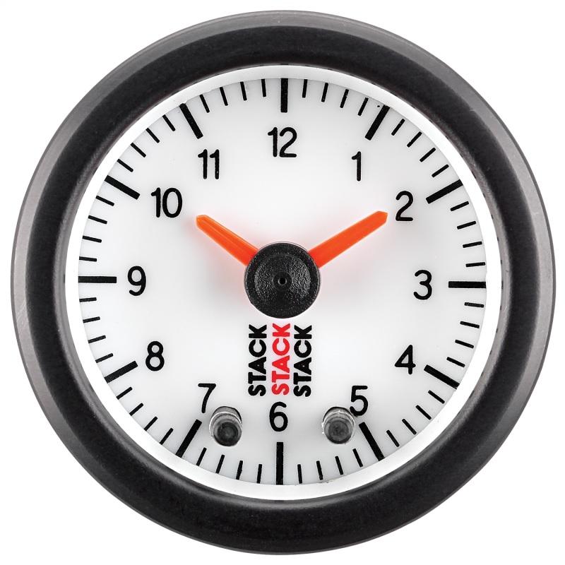 Autometer Stack Analog Clock Gauge - White ST3367 Main Image