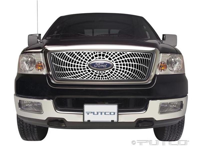 Putco 04-08 Ford F-150 (Fits Factory Honeycomb Grille) Liquid Spider Web Grilles 303142 Main Image