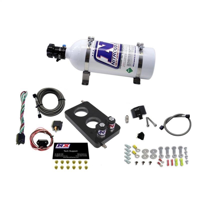 Nitrous Express 05-10 Ford Mustang 4.6L 3 Valve Nitrous Plate Kit (50-150HP) w/5lb Bottle 20947-05 Main Image