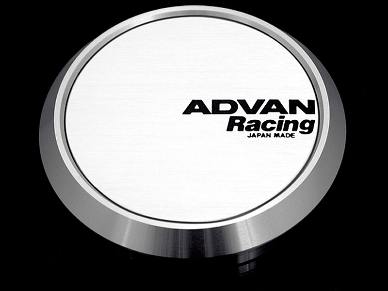 Advan 73mm Flat Centercap - White/Silver Alumite V2386