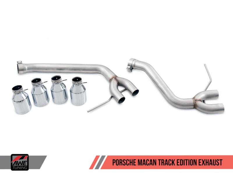 AWE Tuning Porsche Macan Track Edition Exhaust System - Chrome Silver 102mm Tips 3020-42040 Main Image