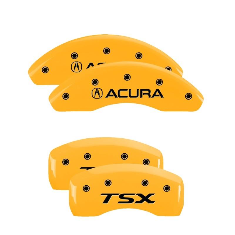 MGP 4 Caliper Covers Engraved Front & Rear MGP Yellow Finish Black Char 2007 Lexus SC430 38008SMGPYL Main Image