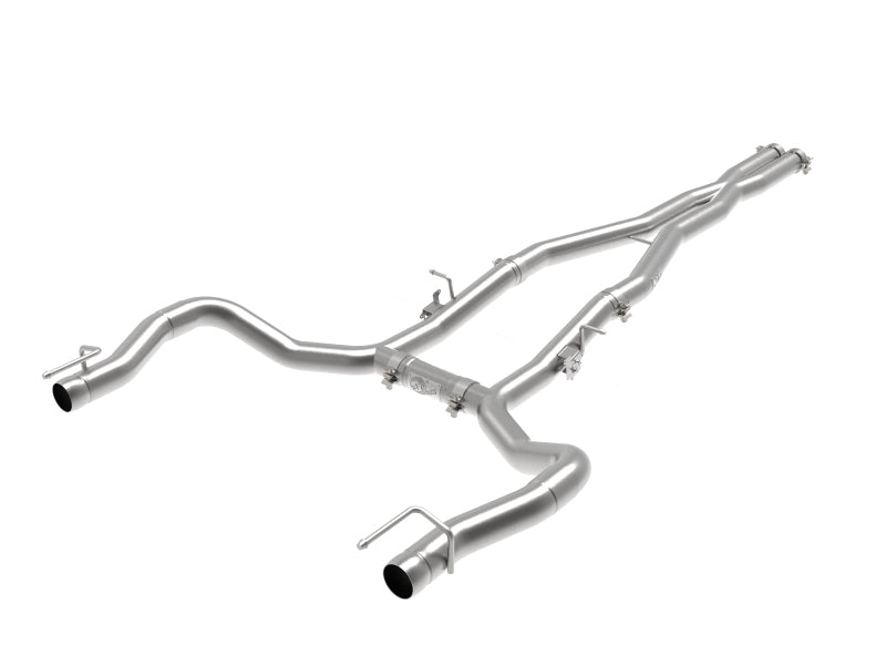 aFe MACH Force-Xp 3in 304 SS Cat-Back Exhaust 15-20 Dodge Charger Hellcat V8-6.2L/6.4L w/o Muffler 49-32070NM