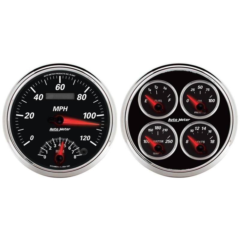 Autometer 5inch Kit Box - Tach Speedo Combo / Oil Pressure / Water Temp / Volt / Fuel Level 1204 Main Image