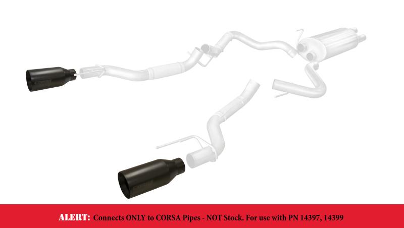 Corsa 2017 Ford F-150 Raptor 3in Inlet / 5in Outlet Black Cerakote Tip Kit (For Corsa Exhaust Only) 14051BPC Main Image