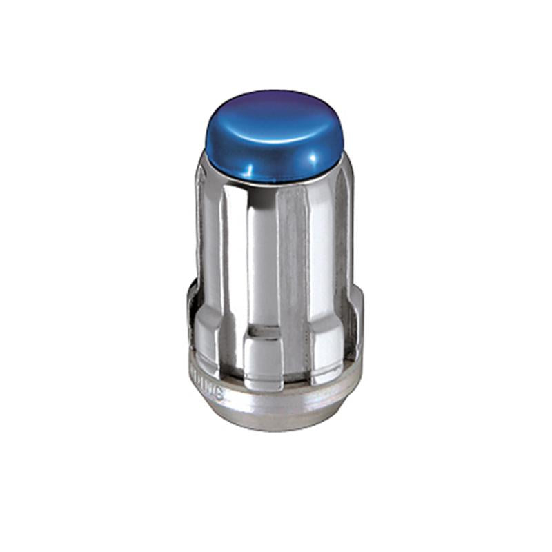 McGard SplineDrive Lug Nut (Cone Seat) 1/2-20 / 1.60in. Length (Box of 50) - Blue Cap (Req. Tool) 65001BC Main Image