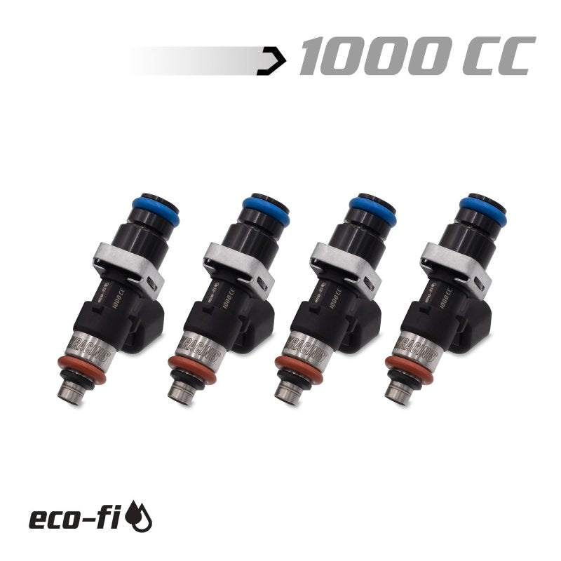 BLOX Racing Eco-Fi Street Injectors 1000cc/min w/1/2in Adapter Honda K Series (Set of 4) BXEF-04914.14.K-1000-4